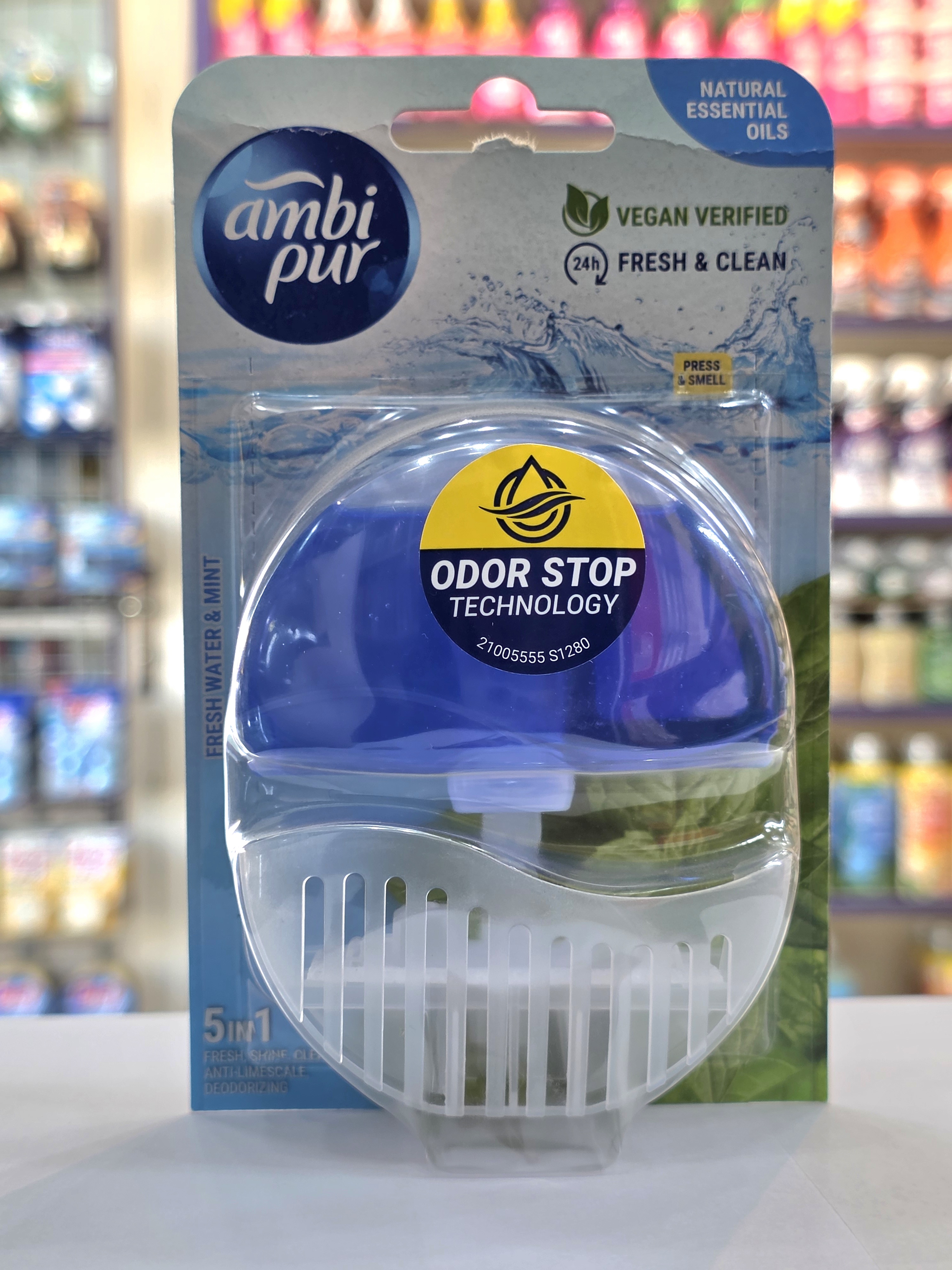 خوشبو کننده توالت فرنگی ambi pur رایحه آب تازه و نعناع fresh water &mint